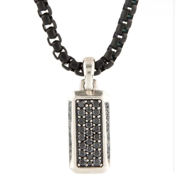 DAVID YURMAN DIAMOND STERLING SILVER 925 STREAMLINE AMULET PENDANT NECKLACE - Picture 4 of 9